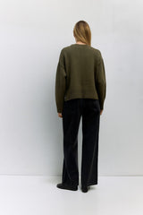 Clara cotton sweater in olive