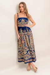 Audrey Scarf Print Maxi Dress