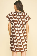 Erin mini dress in brown