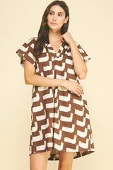 Erin mini dress in brown