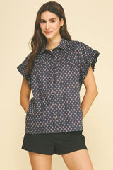 Maria dot top in navy