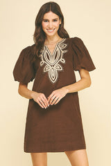 Allie mini dress in chocolate