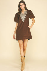 Allie mini dress in chocolate