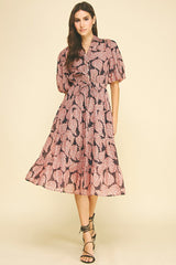 Sara midi dress in rust
