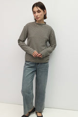 Felicity stripe pullover in black