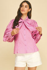 Macy stripe blouse in pink