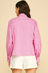 Macy stripe blouse in pink