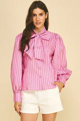 Macy stripe blouse in pink