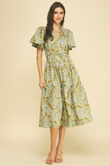 Nova midi dress in green