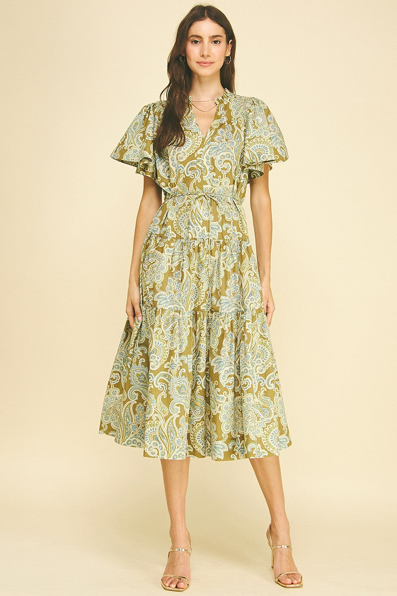 nova midi dress in green – Julie's Clothing colour:BROWN Drop: CW32 2026 Zimmermann Multicolor Cotton Casual 45% Viscose