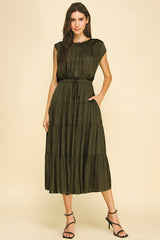 Valerie midi dress in olive