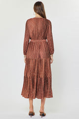 Allie midi dress in brown