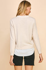 Olivia combo sweater in oatmeal