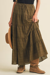 Malin maxi skirt in olive
