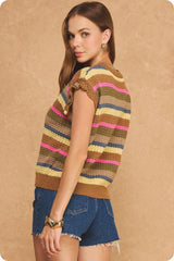 Lori mutil color stripe sweater