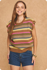 Lori mutil color stripe sweater