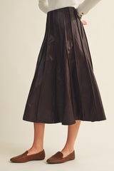 Nikki midi skirt in brown