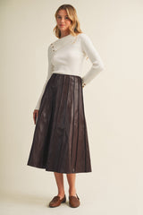 Nikki midi skirt in brown