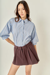 Colleen stripe balloon sleeve top