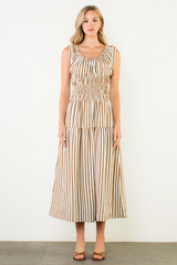 Florence Stripe Sleeveless Midi Dress
