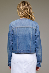 Elle Collarless Denim Jacket