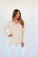 We're Dreaming Sweater in Heather Oatmeal