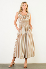 Florence Stripe Sleeveless Midi Dress