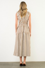 Florence Stripe Sleeveless Midi Dress