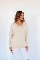 We're Dreaming Sweater in Heather Oatmeal