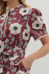 Sabine Floral Crochet Mini Dress