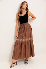 Eliza Embroiderd Maxi Skirt