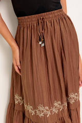 Eliza Embroiderd Maxi Skirt