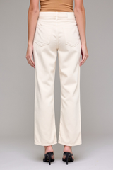 Simone Tie Waist Straight Wide Leg Ankle Jean