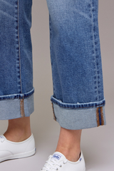 Elle Mid Rise Wide Straight Leg Jean