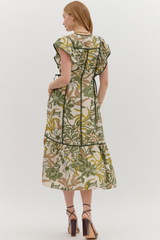 Cora Floral Panel Midi Dress