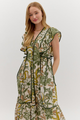 Cora Floral Panel Midi Dress