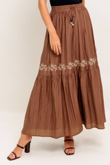 Eliza Embroiderd Maxi Skirt