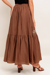 Eliza Embroiderd Maxi Skirt