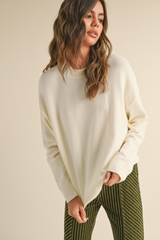 Brielle Crew Neck Sweater in Cream