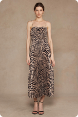 Romilly Pleated Animal Print Maxi Dress