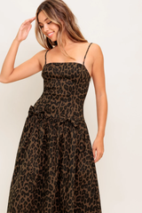 Penelope Leopard Print Midi Dress