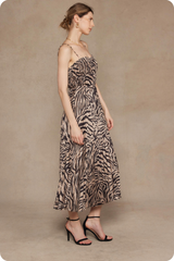 Romilly Pleated Animal Print Maxi Dress