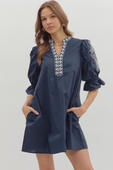 Claire Crochet Trim Mini Dress