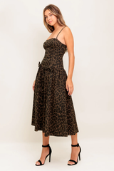 Penelope Leopard Print Midi Dress