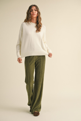 Brielle Crew Neck Sweater in Cream