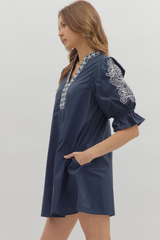 Claire Crochet Trim Mini Dress