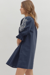 Claire Crochet Trim Mini Dress