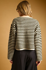 Mason stripe cardigan in olive