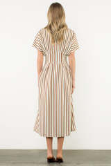 Florence Stripe Short Sleeve Midi Dress