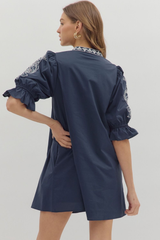 Claire Crochet Trim Mini Dress